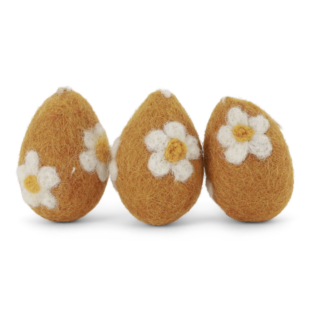 Eier mit gelben Blüten – 3er-Set