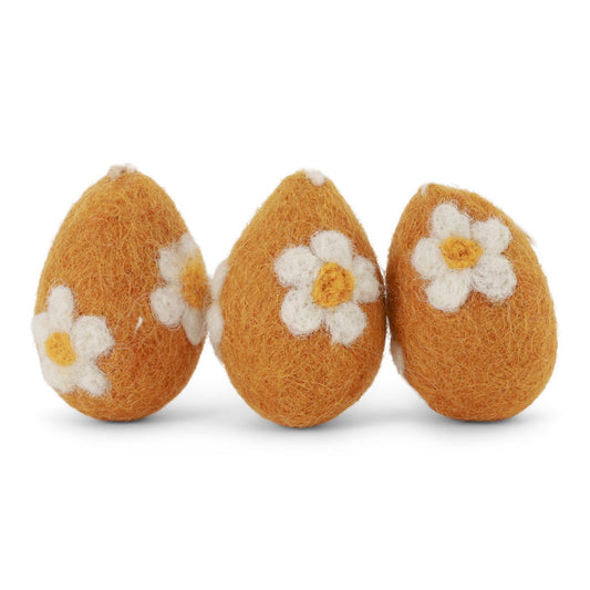 Eier mit gelben Blüten – 3er-Set