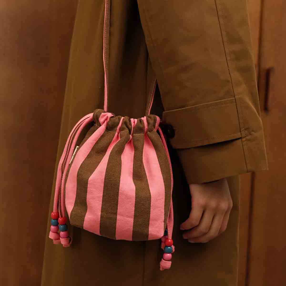 BILLIE-TASCHE STREIFEN FUNKY PINK / OLIVE