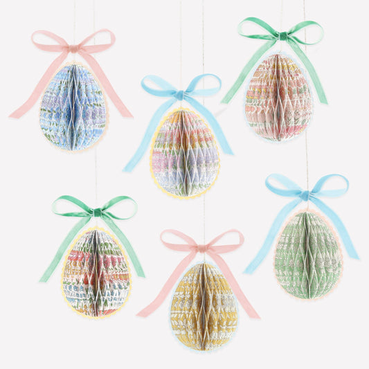 Meri Meri x Liberty Papier-Waben-Ei-Dekorationen 1 Pack ( 6 Stk. )