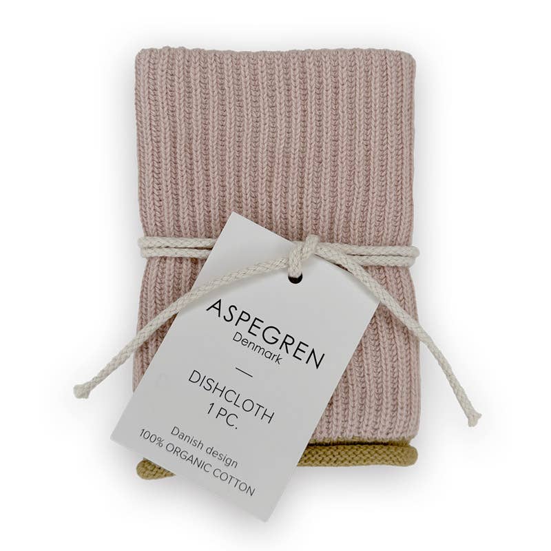 Geschirrtuch - Bio-Baumwolle - Gestrickt - Welle - Puder