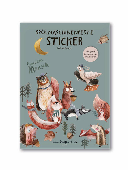 Spülmaschinenfeste Sticker "Waldgeflüster"