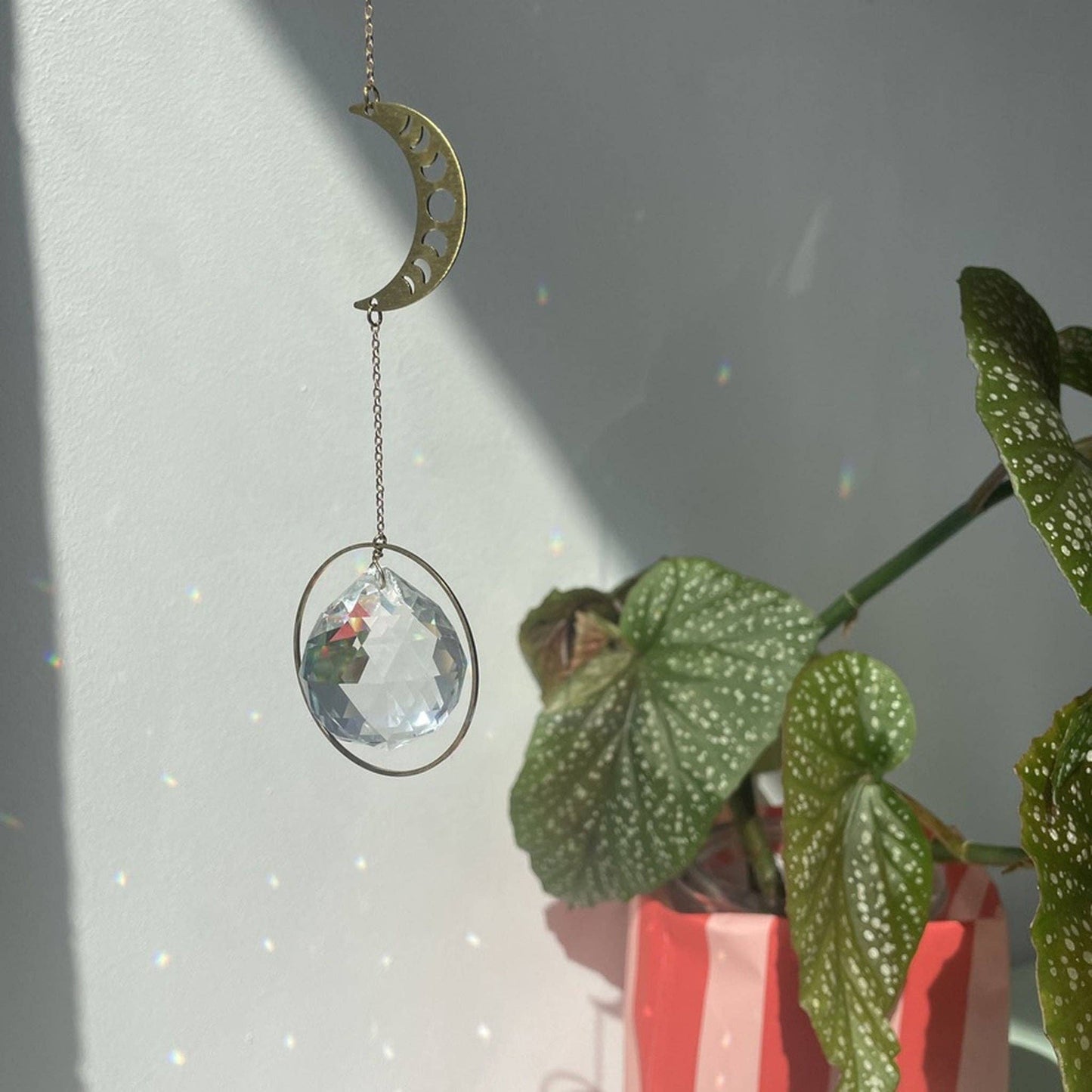 Suncatcher Mondphase / Lichtfänger / Fensterkristall  / Prisma