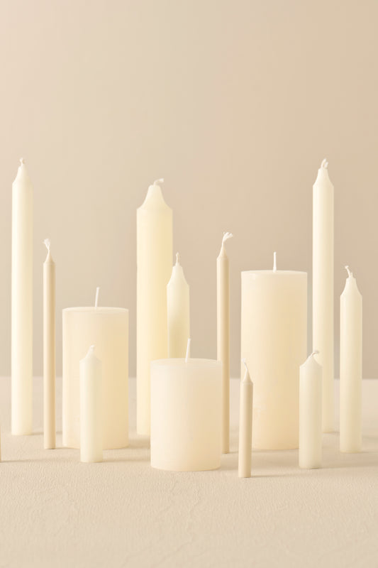 Dünne hohe Kerze creme Ø:1,3 H:20 Nordisches Umweltzeichen