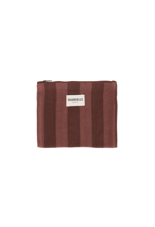Kleine Baumwoll-Pochette mit Saint-Honoré-Streifen