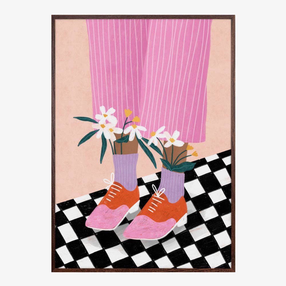 Florale Oxford-Schuhe Kunstdruck - Verspielte Mode