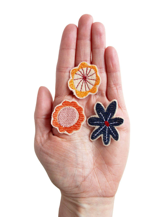 Aufnäher SET "kleine bunte Blumen" | Bügelflicken