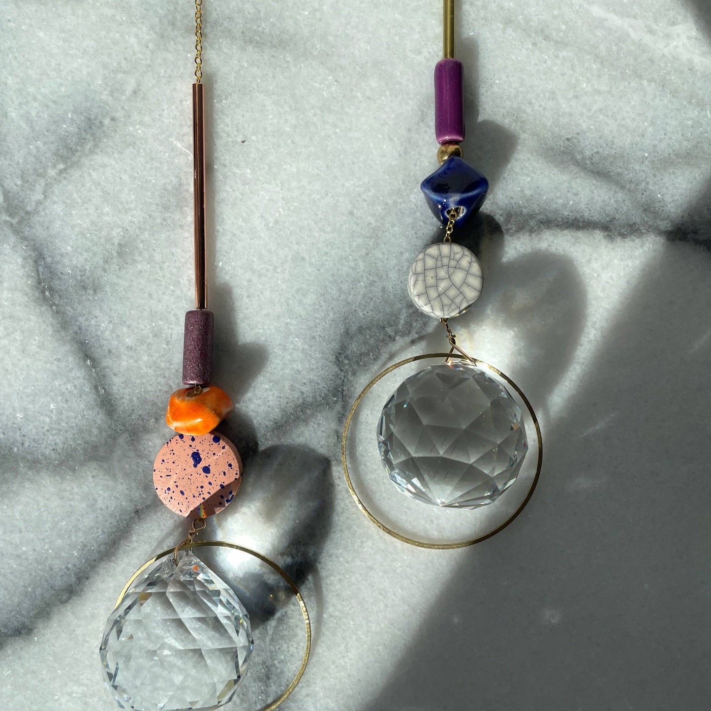 Suncatcher DISC and ROCK Orange / Lichtfänger / Fensterkristall