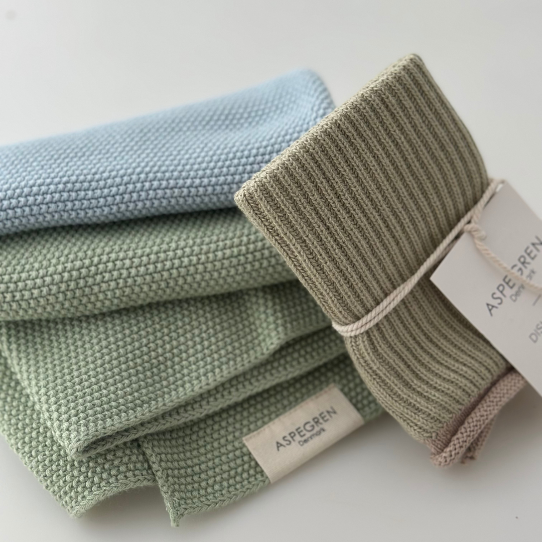 Spültuch aus Bio-Baumwolle – Gestrickt – Ripple Aloe