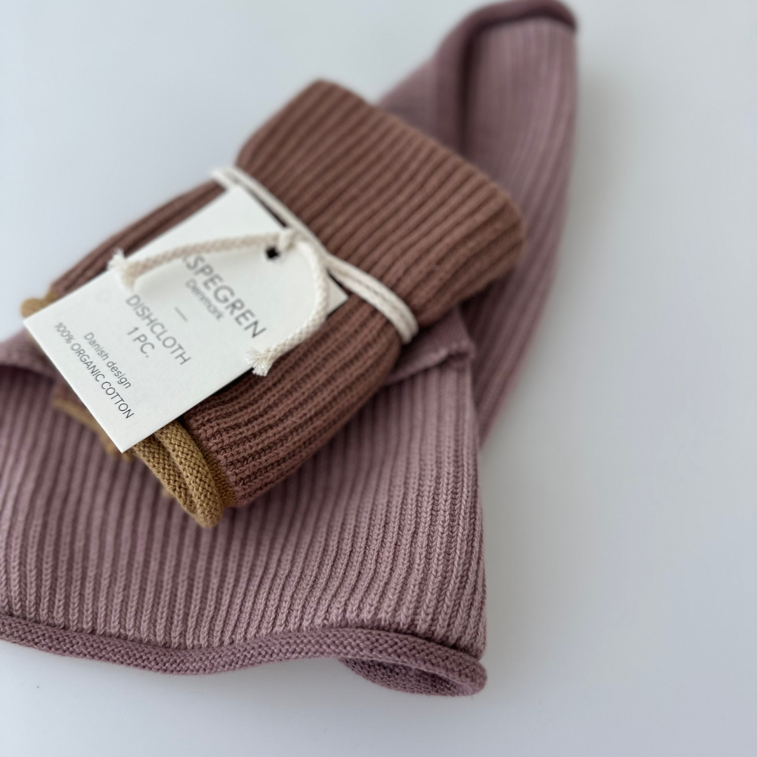 Geschirrtuch - Bio-Baumwolle - Gestrickt - Welle - Rootbeer