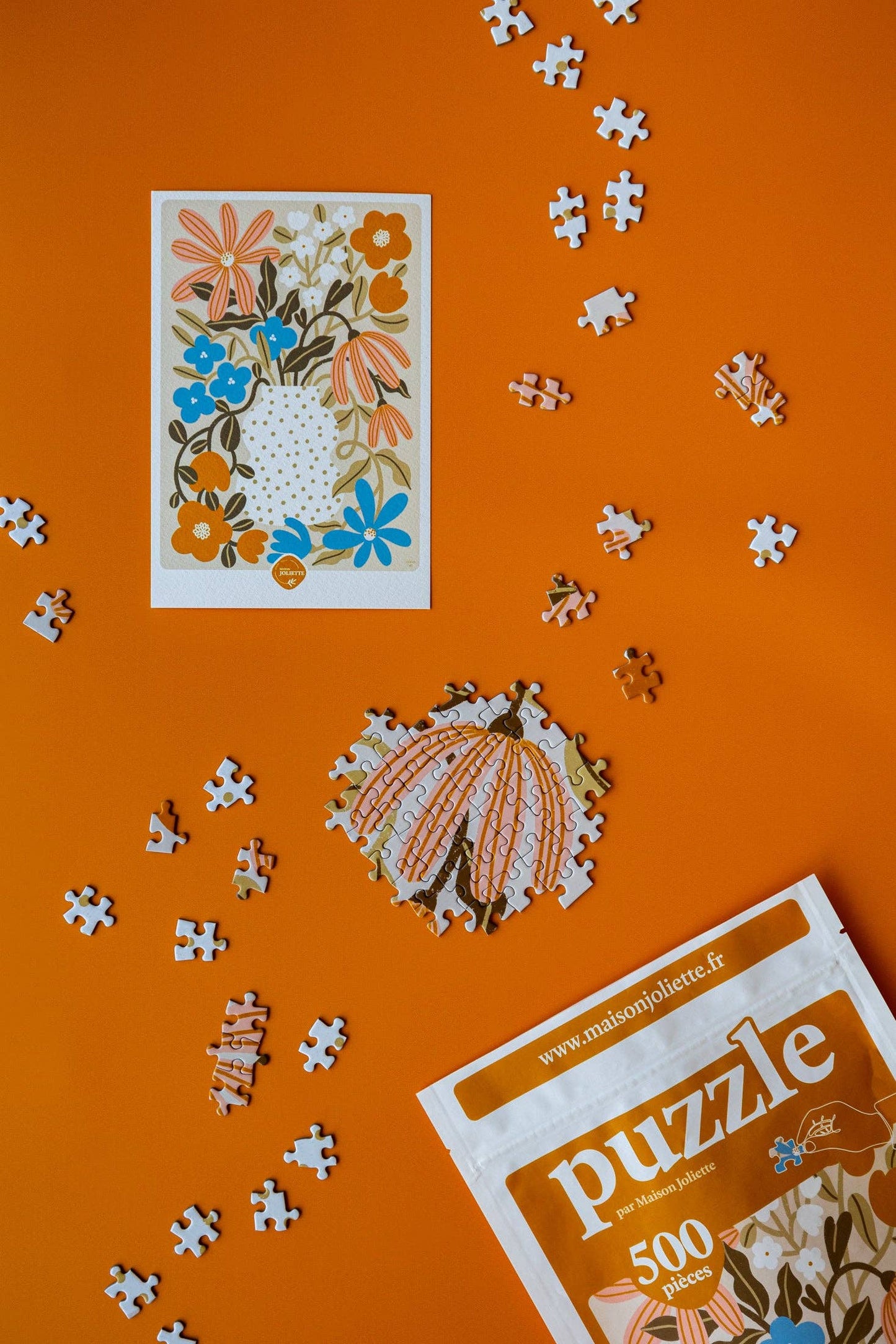 Myosotis- & Kapuzinerkresse-Puzzle mit 500 Teilen