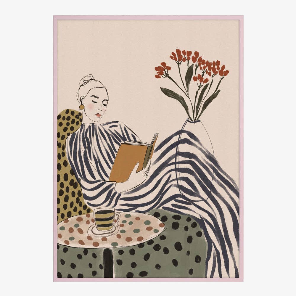 Kunstdruck „Chic Woman Reading“ – malerische Editorial-Deko
