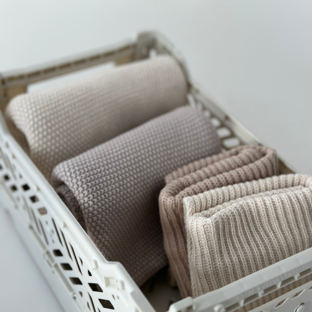 Geschirrtuch aus 100 % Bio-Baumwolle – gerippt, Shell-Design, gestrickt