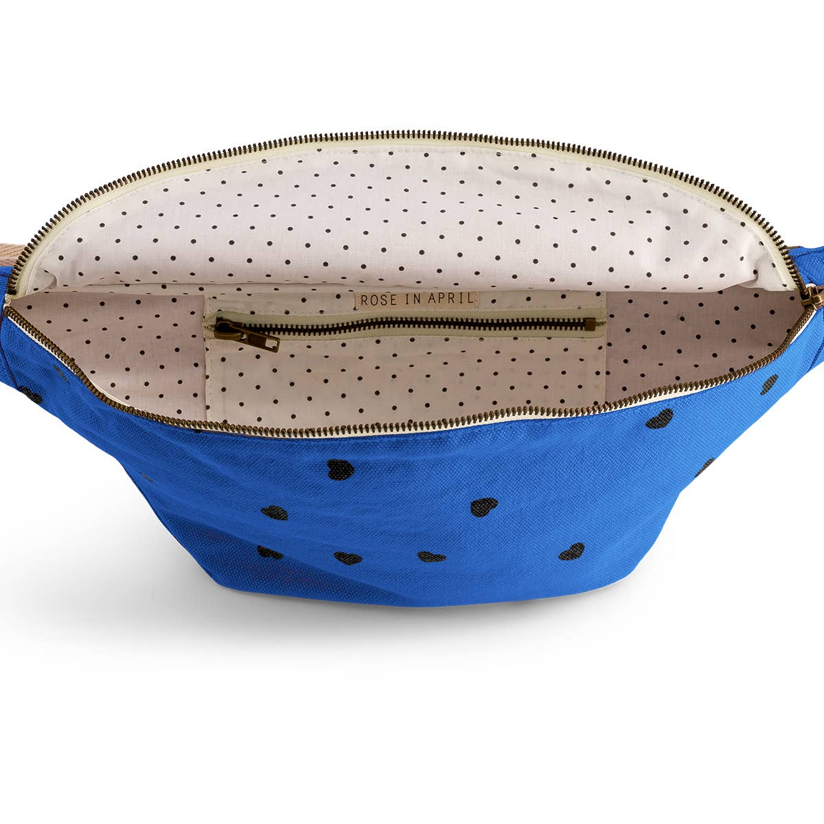 Damen Bauchtasche in griechischem Blau mit Herzmotiv