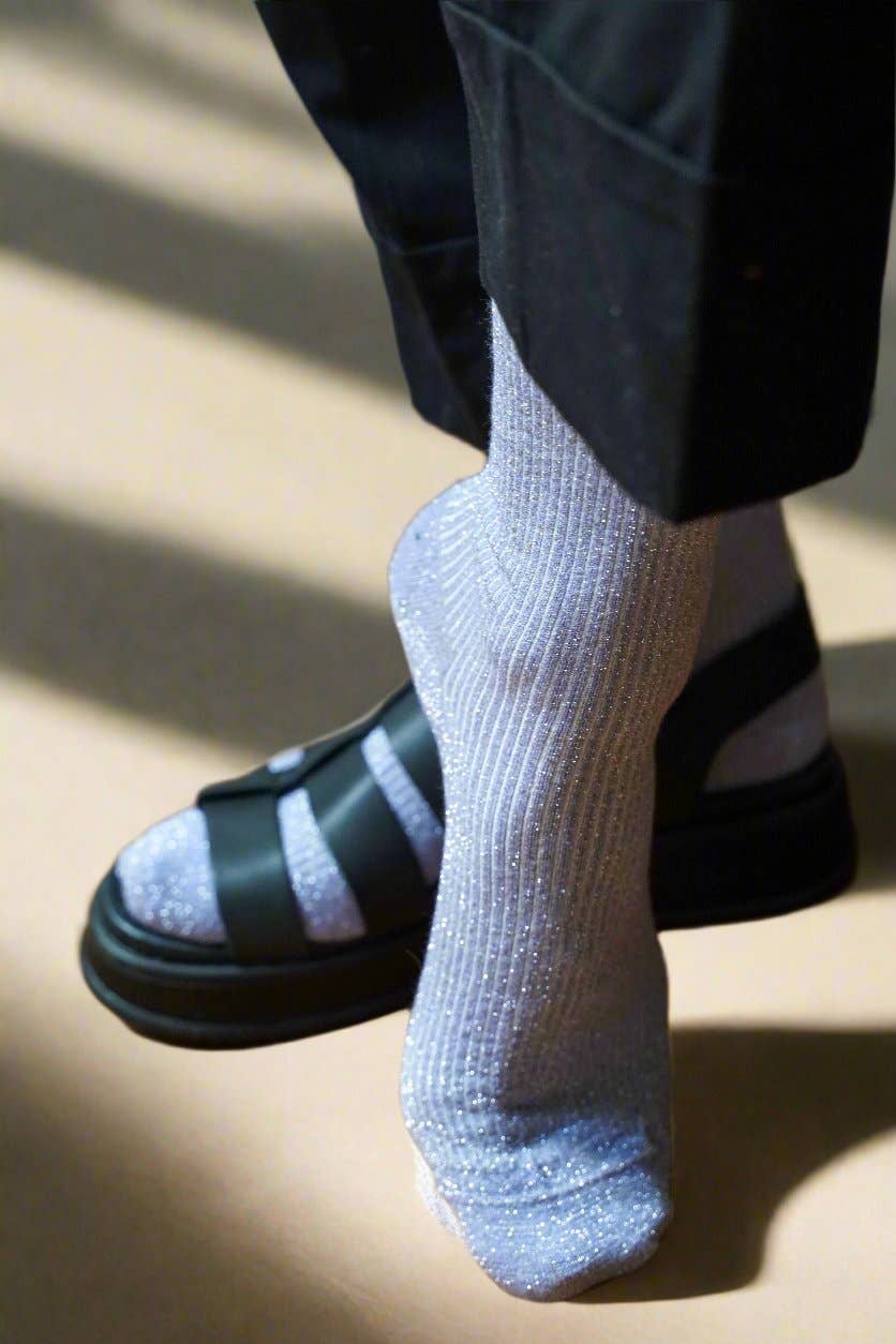 KLUE Glitter-Lurex-Socken aus umweltfreundlichem Lyocell | Flieder