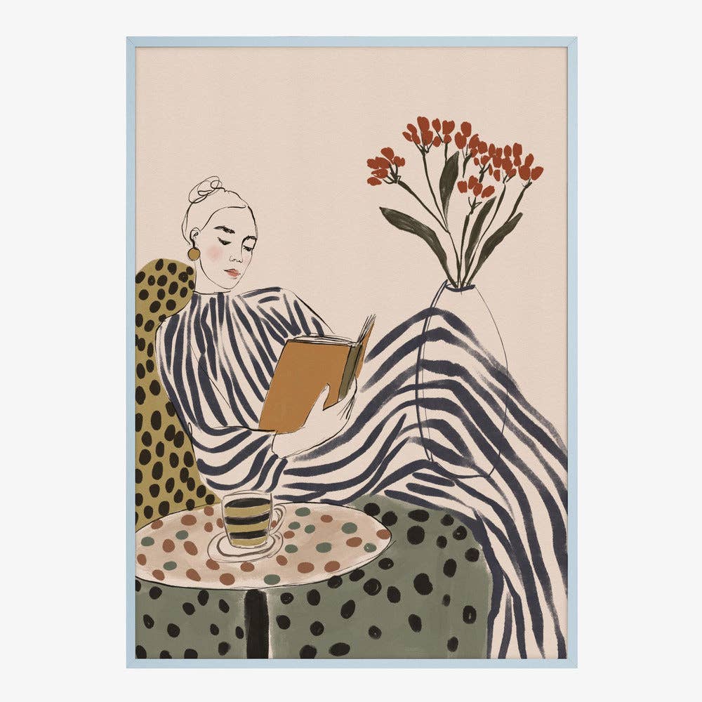 Kunstdruck „Chic Woman Reading“ – malerische Editorial-Deko