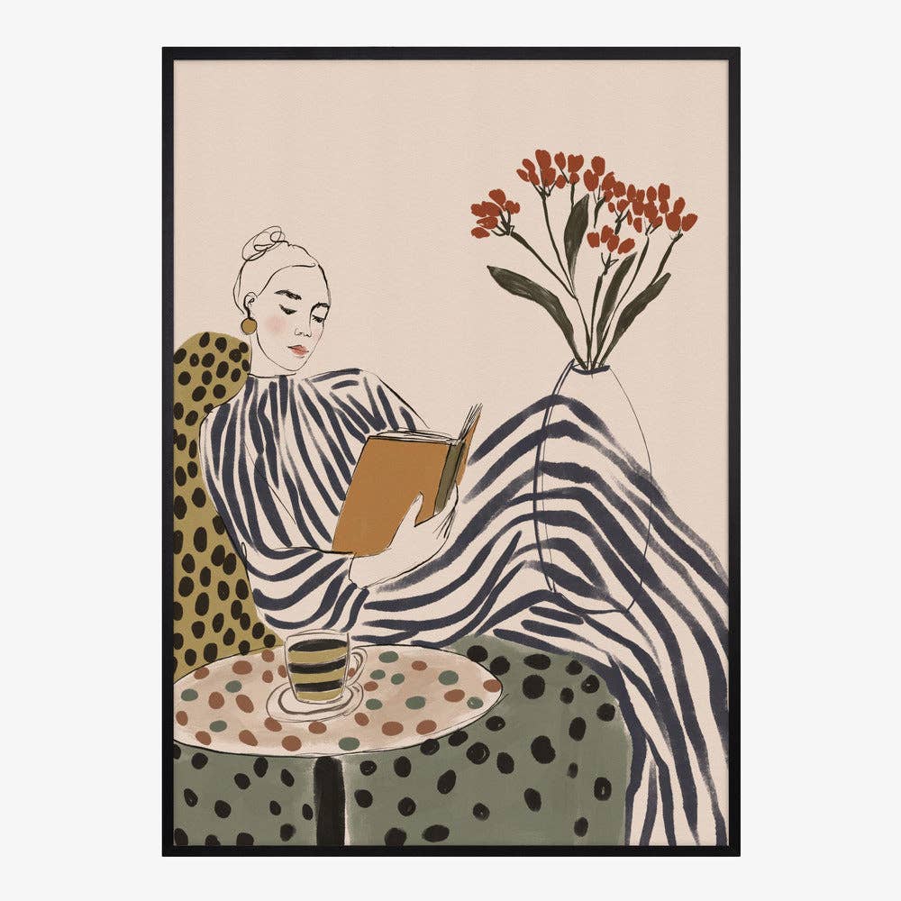 Kunstdruck „Chic Woman Reading“ – malerische Editorial-Deko