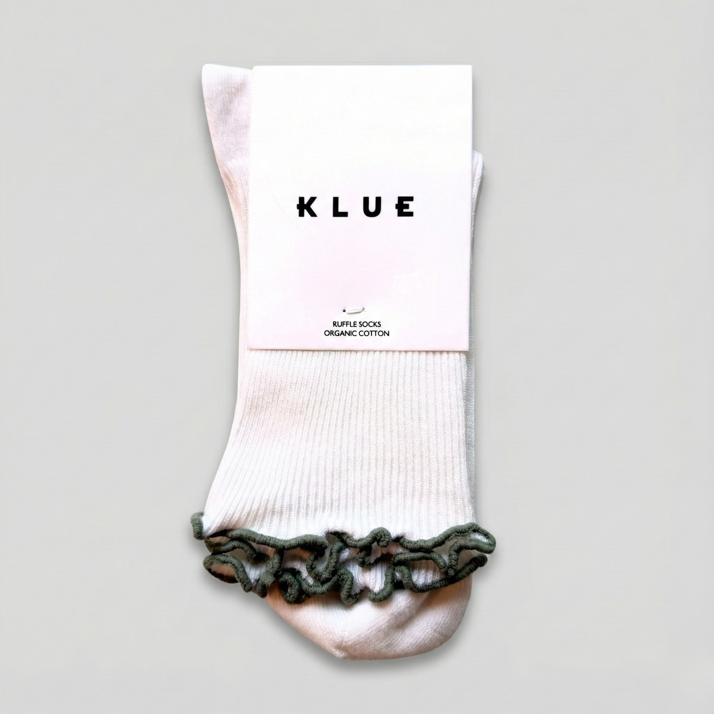 KLUE Bio-Baumwollsocken mit Rüschen | Khaki