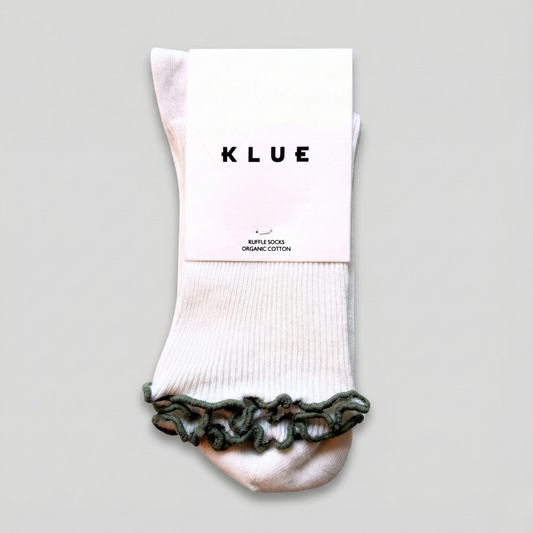 KLUE Bio-Baumwollsocken mit Rüschen | Khaki