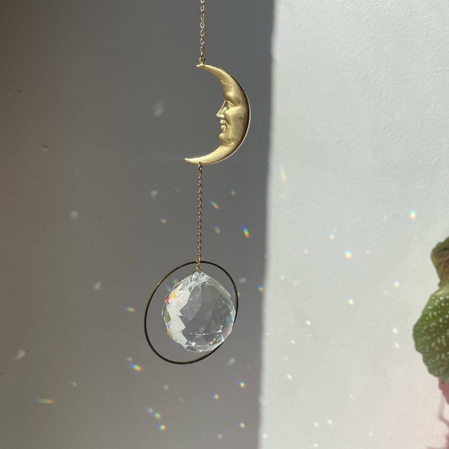 Suncatcher Mond / Lichtfänger / Fensterkristall  / Prisma