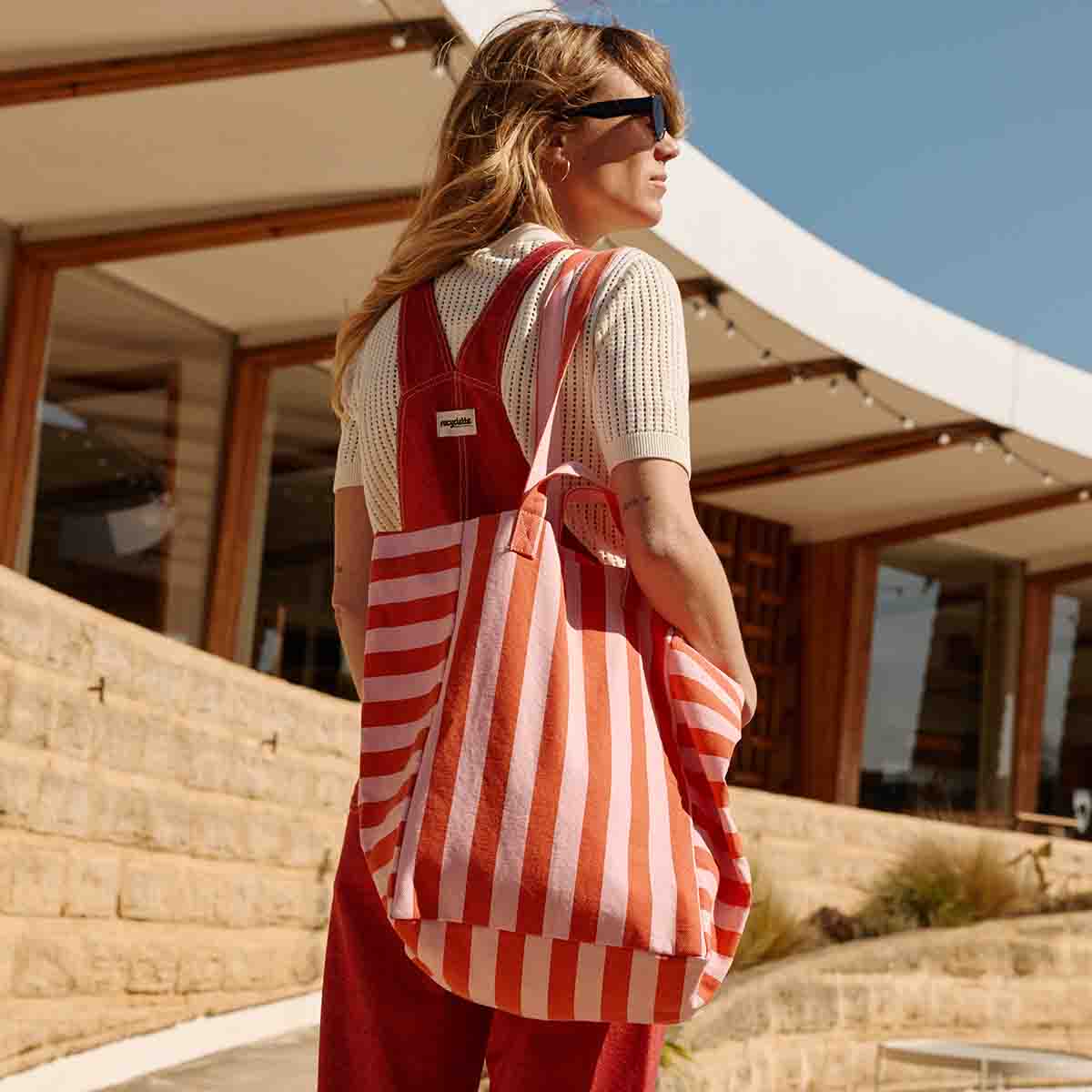 TASCHE ELISABETH STREIFEN TOMATE / CANDY