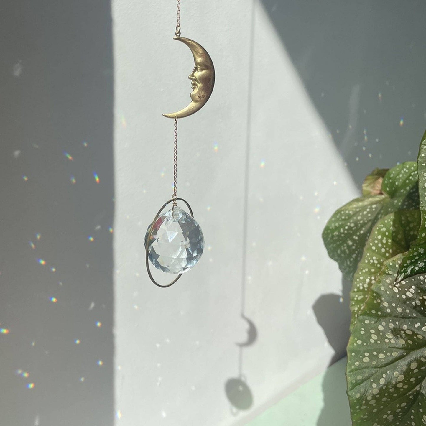 Suncatcher Mond / Lichtfänger / Fensterkristall  / Prisma