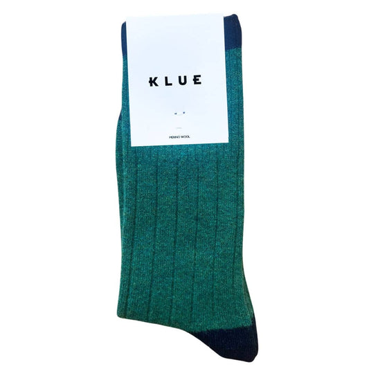 KLUE Merinowollsocken mit Streifen | Grün und Schwarz