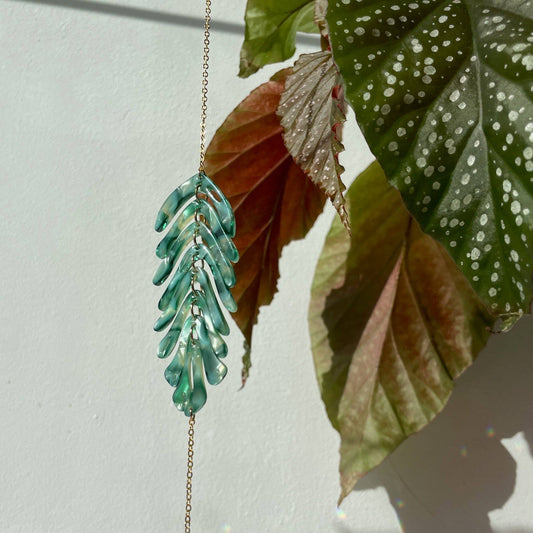 Suncatcher Farn grün/ Lichtfänger / Fensterkristall / Prisma
