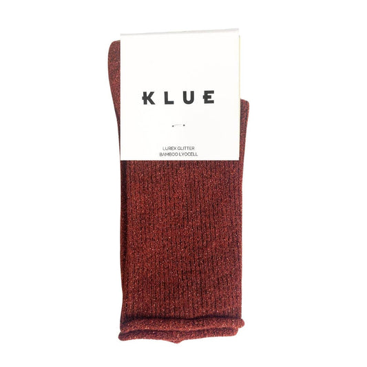 KLUE Glitter Lurex-Socken aus umweltfreundlichem Lyocell | Rot