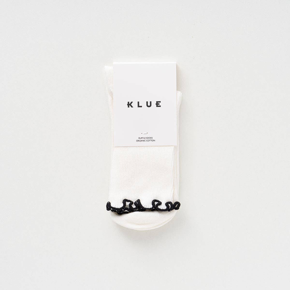 KLUE Bio-Baumwollsocken mit Rüschen | Schwarz