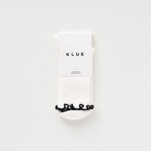 KLUE Bio-Baumwollsocken mit Rüschen | Schwarz