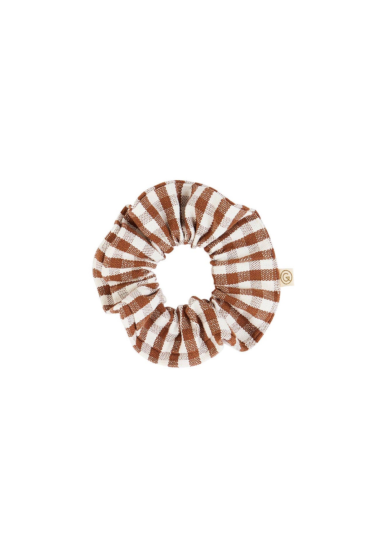 XL-Scrunchie aus Vichy-Baumwolle in Mokka