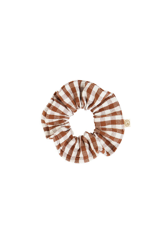 XL-Scrunchie aus Vichy-Baumwolle in Mokka