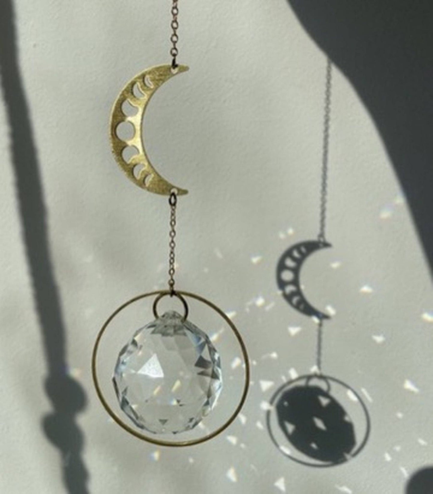 Suncatcher Mondphase / Lichtfänger / Fensterkristall  / Prisma