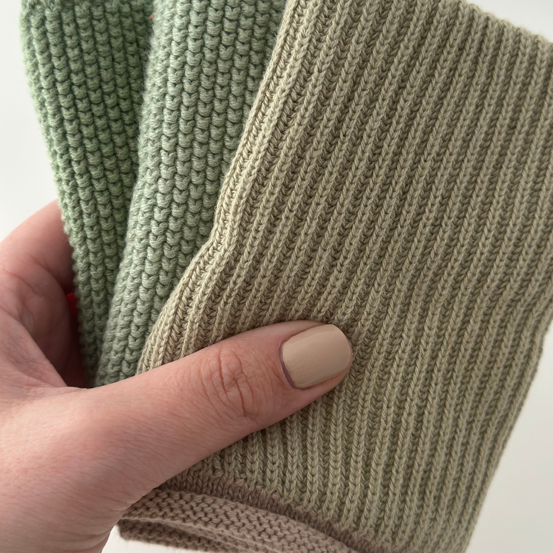 Geschirrtücher - Bio-Baumwolle - 2er-Set - Gestrickt in Lorbeergrün