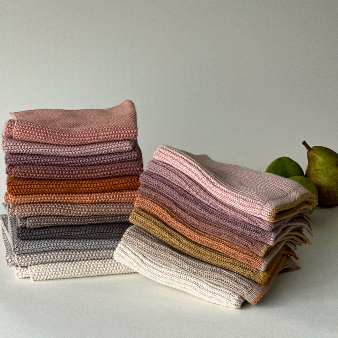 Spültücher aus Bio-Baumwolle – 2er-Set – Strickware – Rootbeer