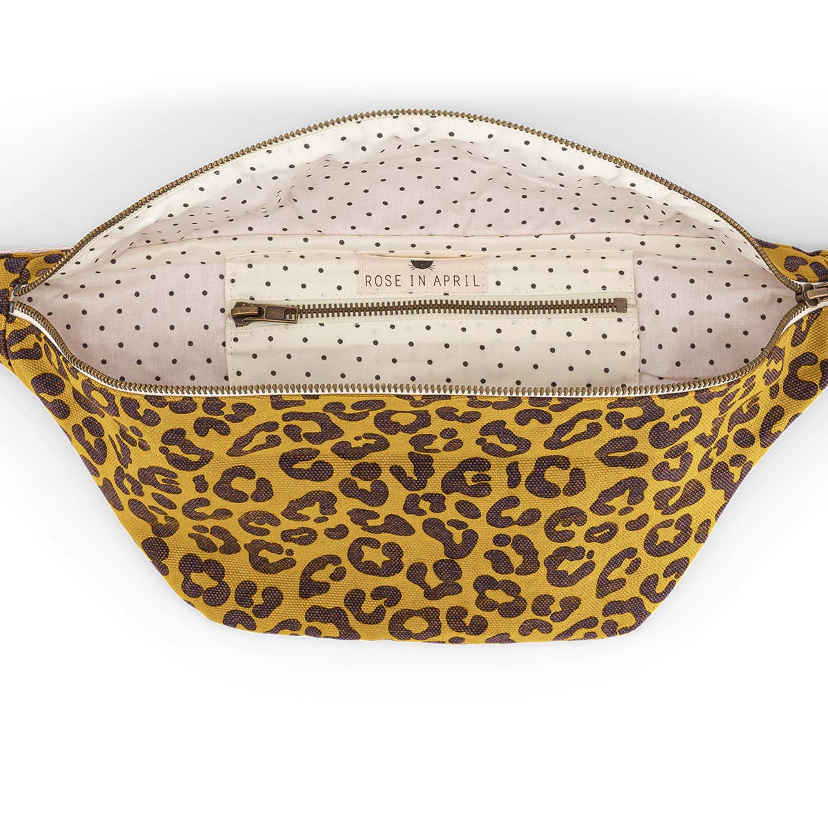 Damen-Bauchtasche Graou Caramel mit Leopardenmuster