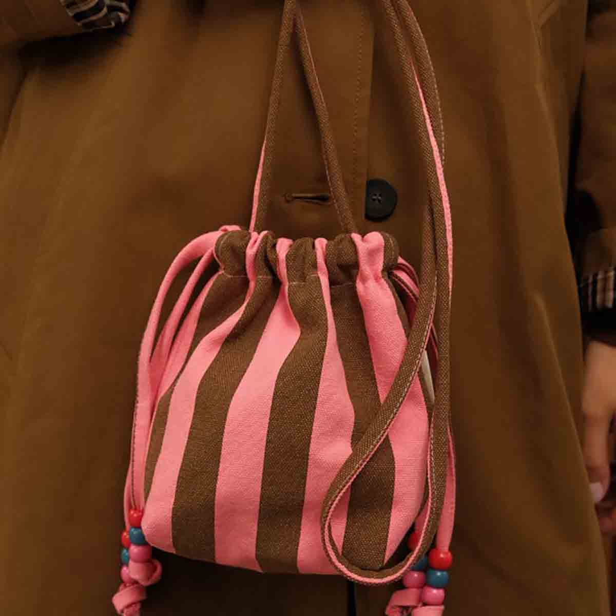 BILLIE-TASCHE STREIFEN FUNKY PINK / OLIVE