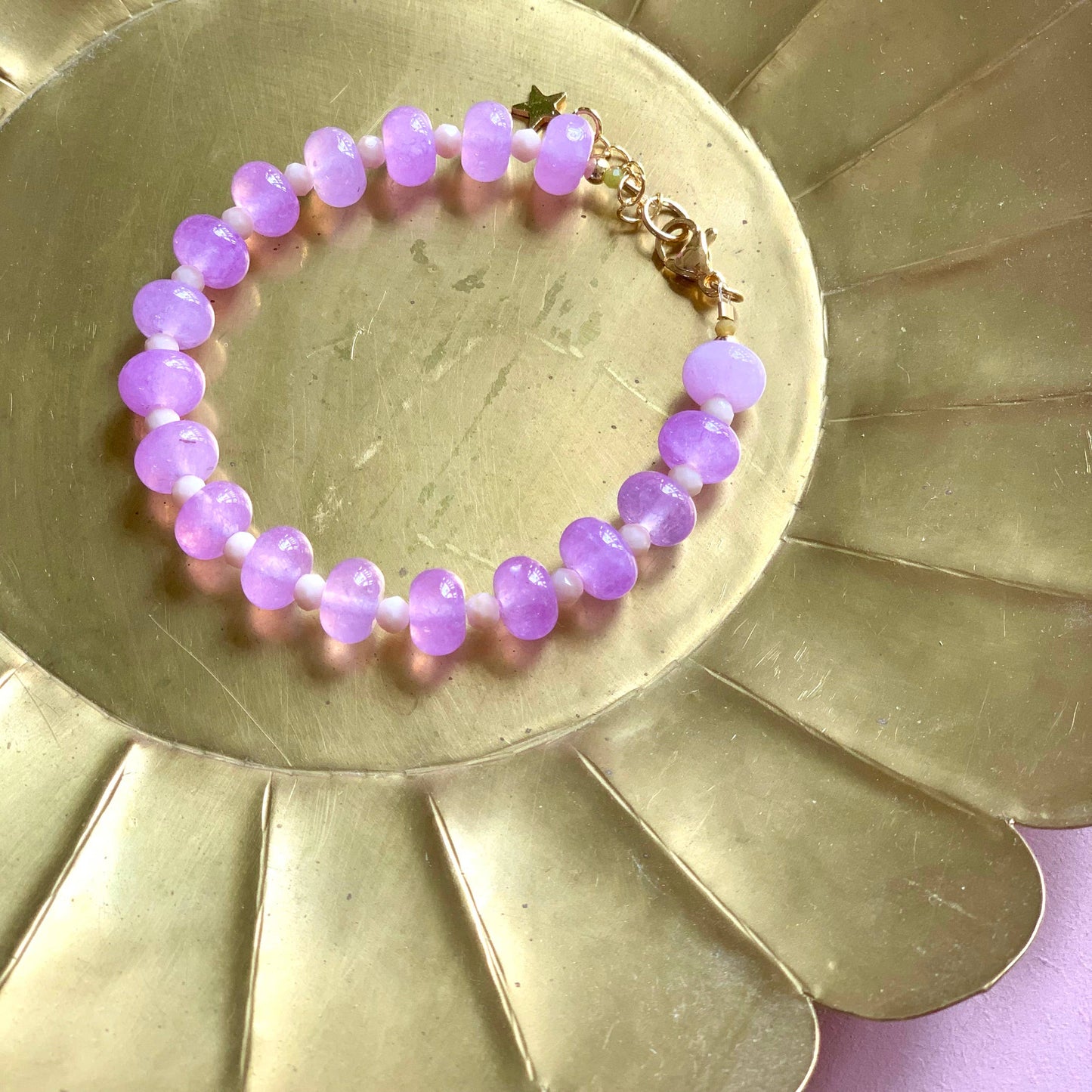 Olympe Armband - Flieder/Ecru