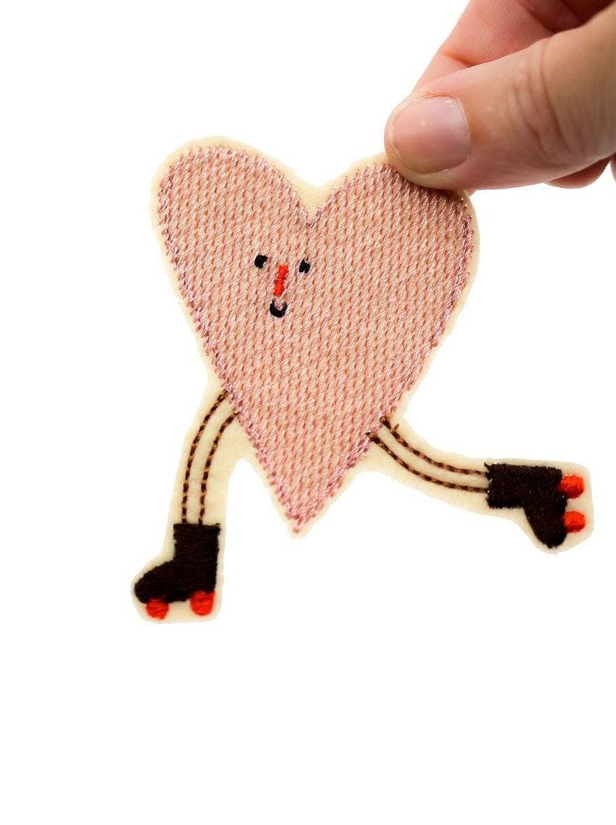 Aufnäher "Rollschuh Herz gefüllt" | Bügelflicken