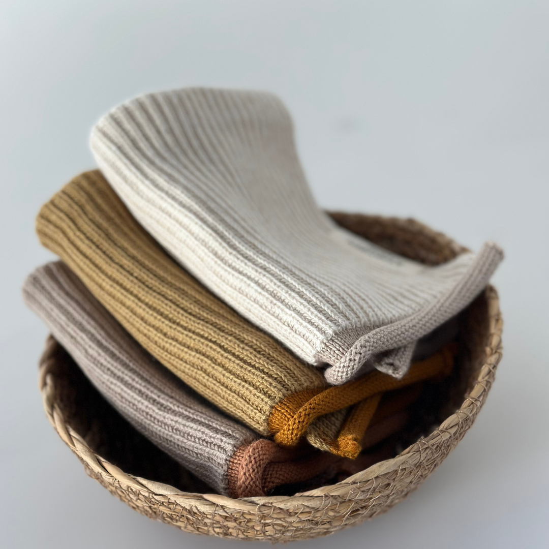 Geschirrtuch aus 100 % Bio-Baumwolle – gerippt, Shell-Design, gestrickt