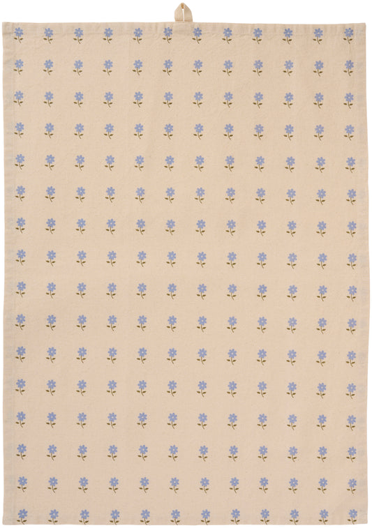 Geschirrtuch Elisabeth natur m/blauen Blumen