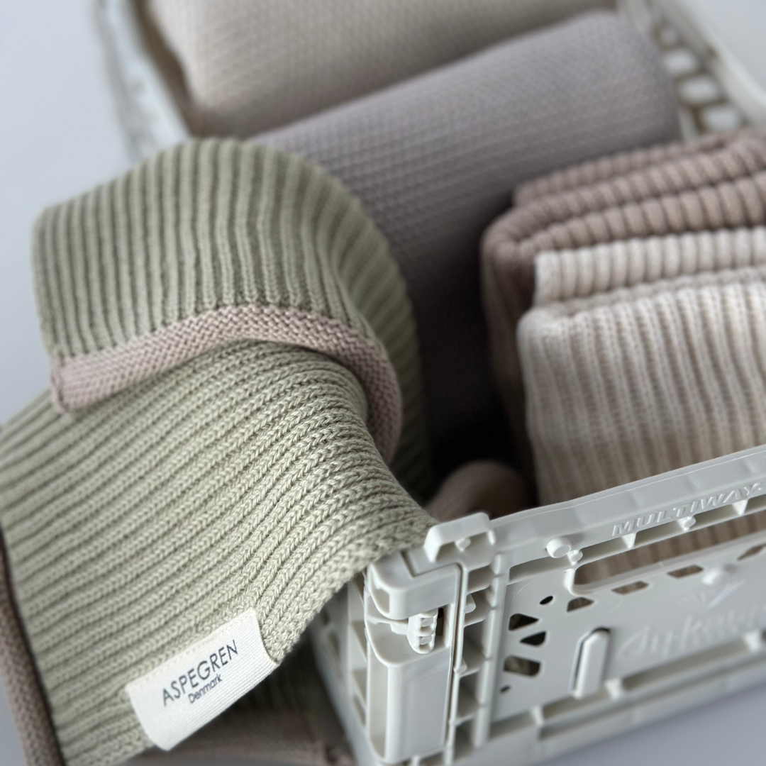 Geschirrtuch - Bio-Baumwolle - Gestrickt - Welle - Birke