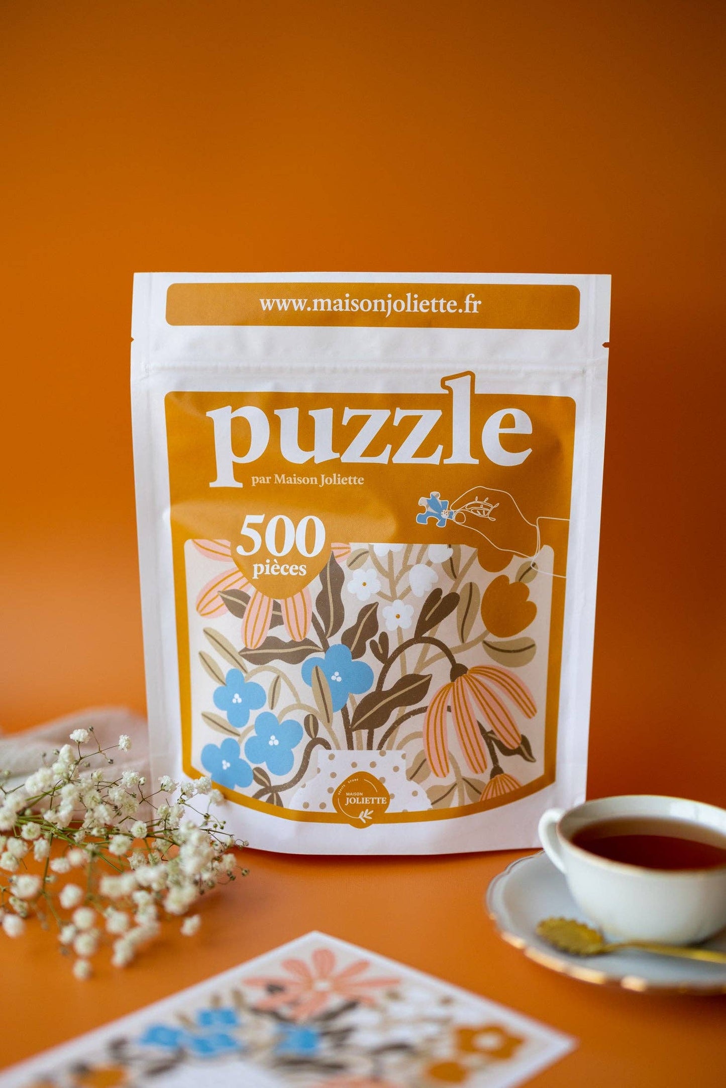 Myosotis- & Kapuzinerkresse-Puzzle mit 500 Teilen