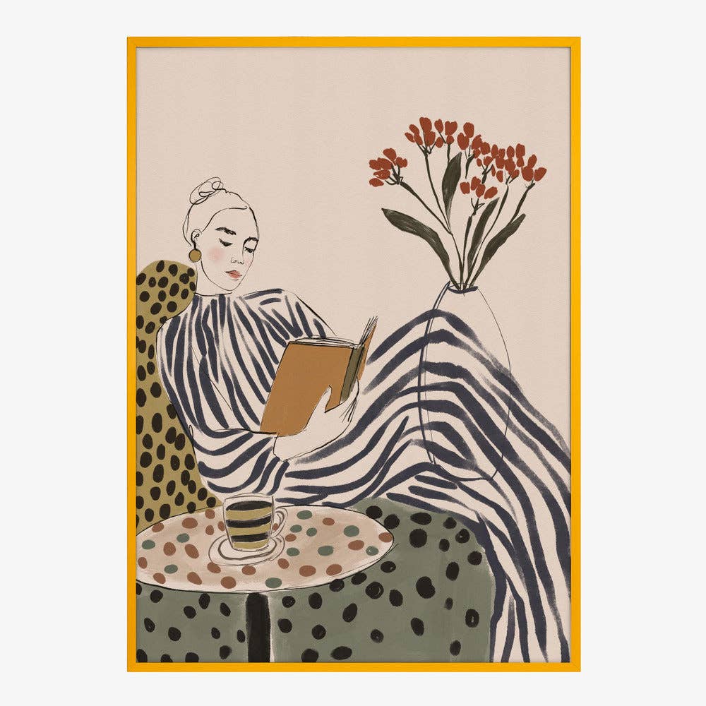 Kunstdruck „Chic Woman Reading“ – malerische Editorial-Deko