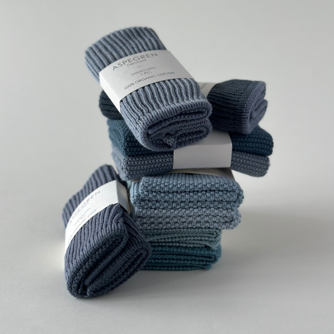Spültücher aus Bio-Baumwolle, gestrickt, 2er-Set, Farbe Skyway