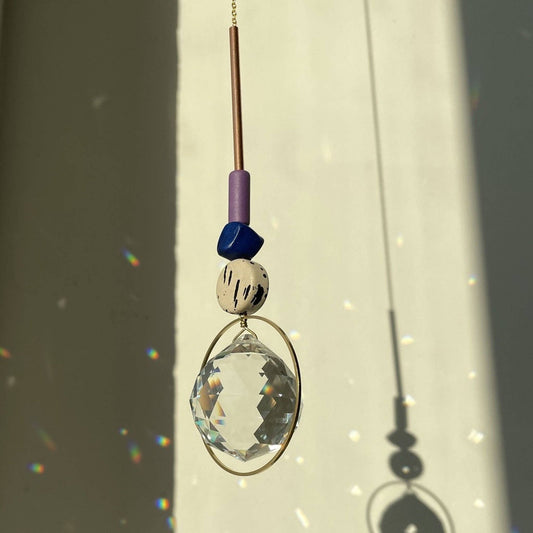 Suncatcher DISC/ dunkelblau / Lichtfänger / Fensterkristall  / Prisma