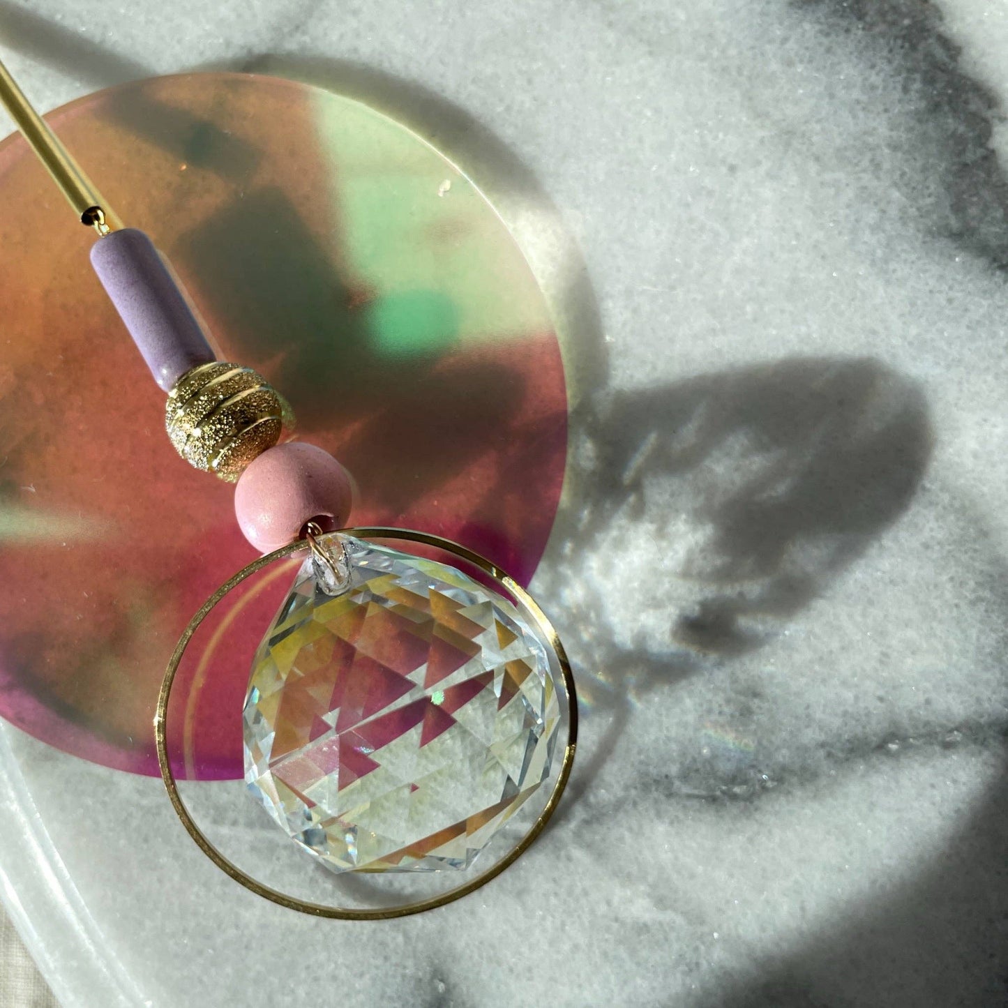 Suncatcher Bubble Rosa / Lichtfänger / Fensterkristall  / Prisma