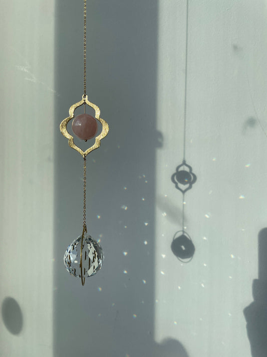 Suncatcher Vulva light Rosé. gold / Lichtfänger / Fensterkristall  / Prisma