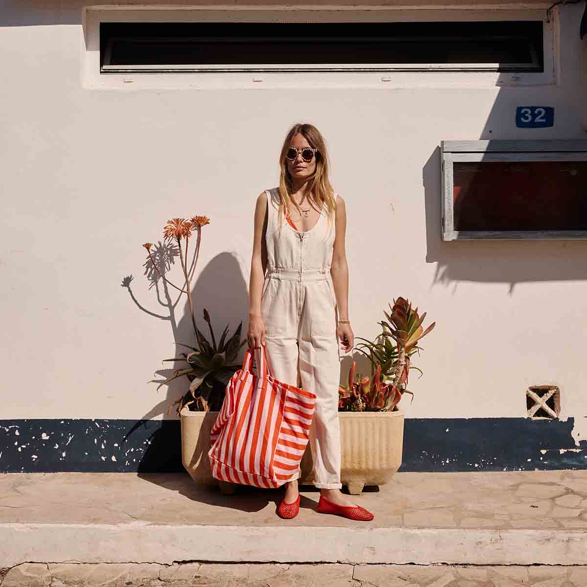 ELISA-STREIFENTASCHE TOMATE / CANDY PINK